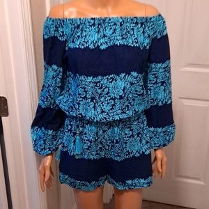 One Piece Long-Sleeve Shorts Jumper with Tassels by Spiaggia Dolce